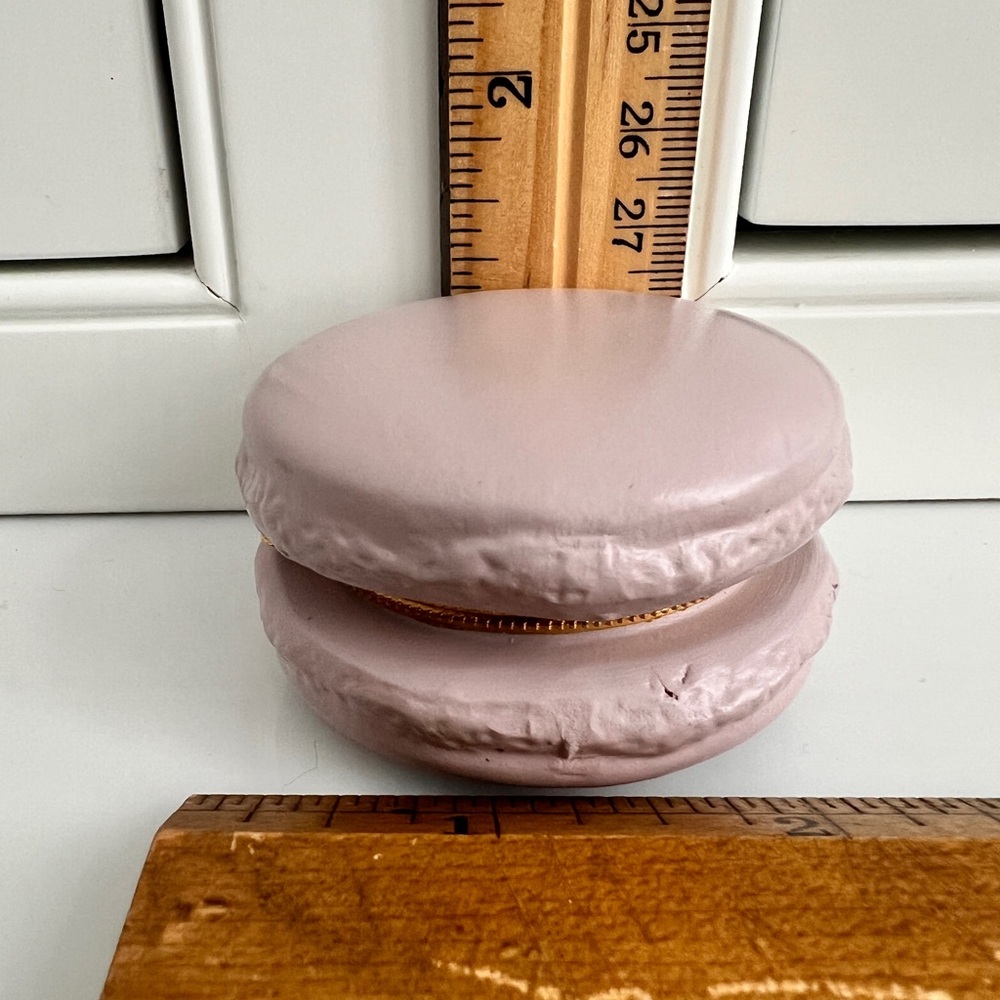 Two's Company Macaron Trinket Boxes Limoges Style lilac 2.25 Inch Ceramic - Picture 8 of 9